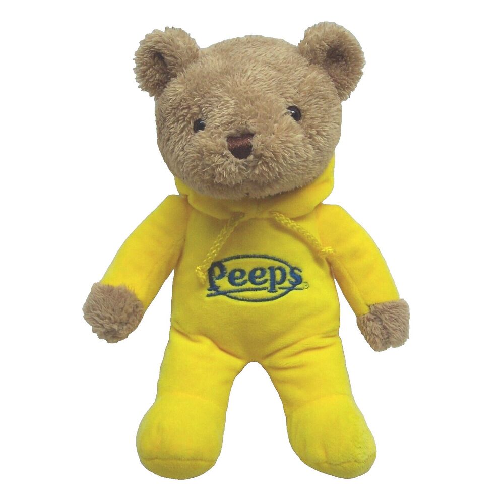 Just Born Peeps TEDDY BEAR IN YELLOW OUTFIT 12" Plush STUFFED ANIMAL Toy